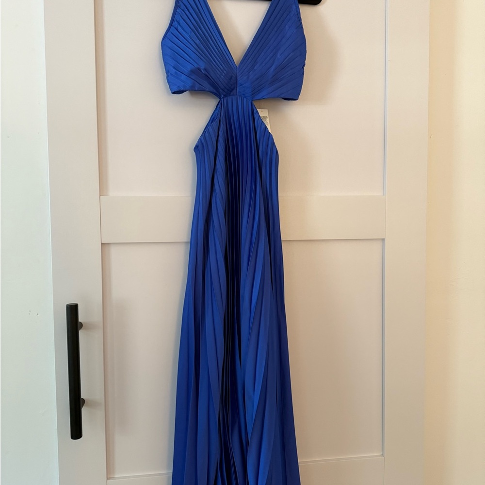 The A&F Giselle Pleated Cutout Maxi Dress